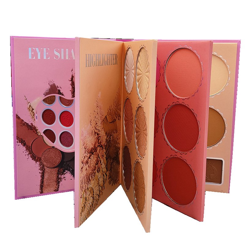 43 Colors 4 Pages Book Shape Matte Eyeshadow Palette Glitter Contour Pressed Brown Powder Pigment Highlighter Makeup for Face