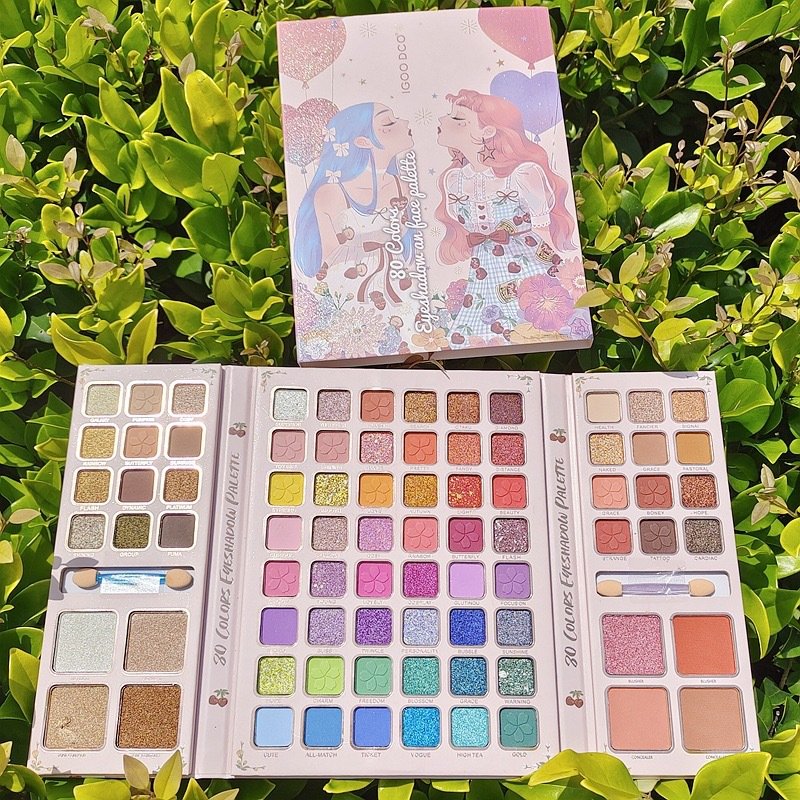 80 Color Book Cosmetic Makeup Palette Vegan Eye Shadow Blush Highlighter Palette Makeup Supplier