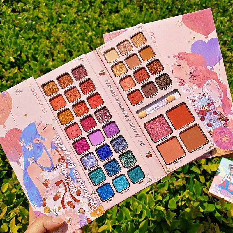 80 Color Book Cosmetic Makeup Palette Vegan Eye Shadow Blush Highlighter Palette Makeup Supplier