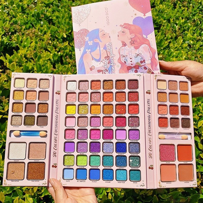 80 Color Book Cosmetic Makeup Palette Vegan Eye Shadow Blush Highlighter Palette Makeup Supplier