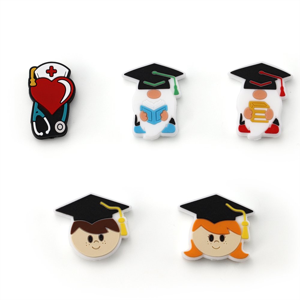 bpa free baby chewing teething pet doctor focal beads food grade silicone dog hairstylist focal beads for Keychain Making
