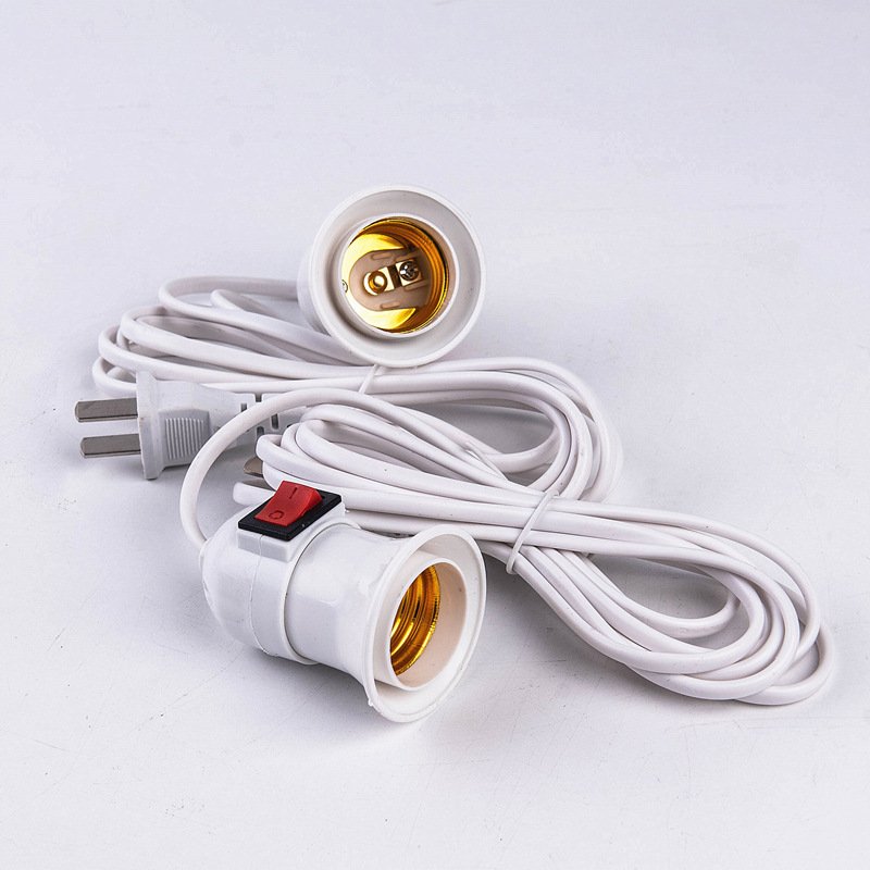 EU/US Plug E27 Lamp Base Wall Flexible Holder Light Socket Converter Bases On/Off 2.3M Book light Adapter Plug Switch