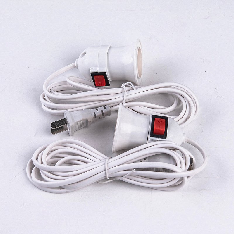 EU/US Plug E27 Lamp Base Wall Flexible Holder Light Socket Converter Bases On/Off 2.3M Book light Adapter Plug Switch