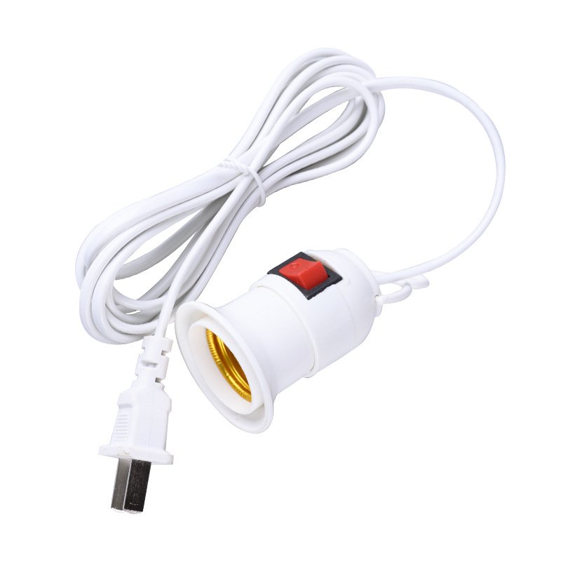 EU/US Plug E27 Lamp Base Wall Flexible Holder Light Socket Converter Bases On/Off 2.3M Book light Adapter Plug Switch