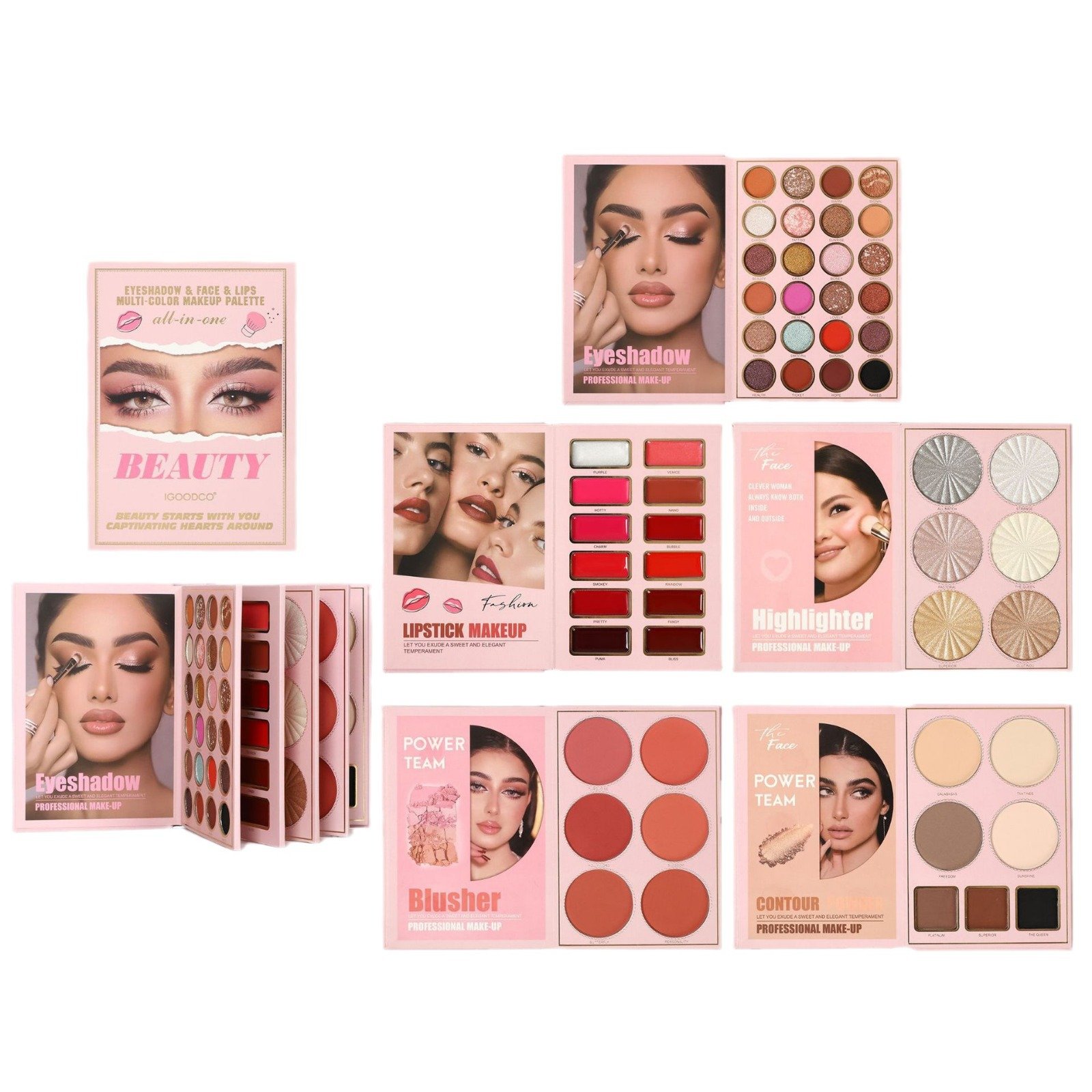 55-Color IGOODCO Eye Shadow Book stage performance Pressed Glitter Eyeshadow Factory Direct Waterproof Wholesale