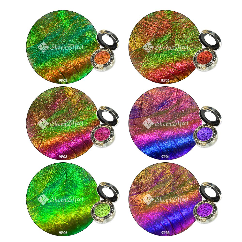 Guangzhou SheenEffect low moq single super pigment duochrome color press powder with your logo book pigmented eyeshadow palette