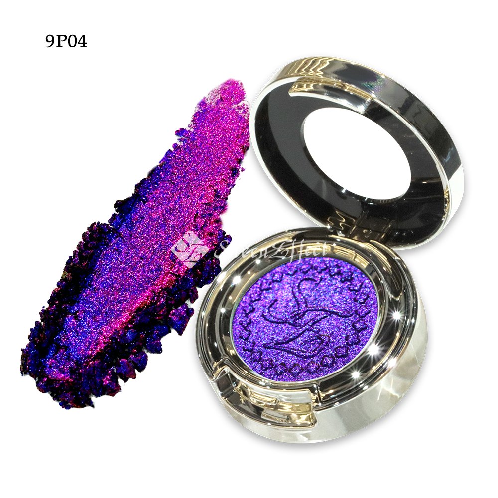 Guangzhou SheenEffect low moq single super pigment duochrome color press powder with your logo book pigmented eyeshadow palette