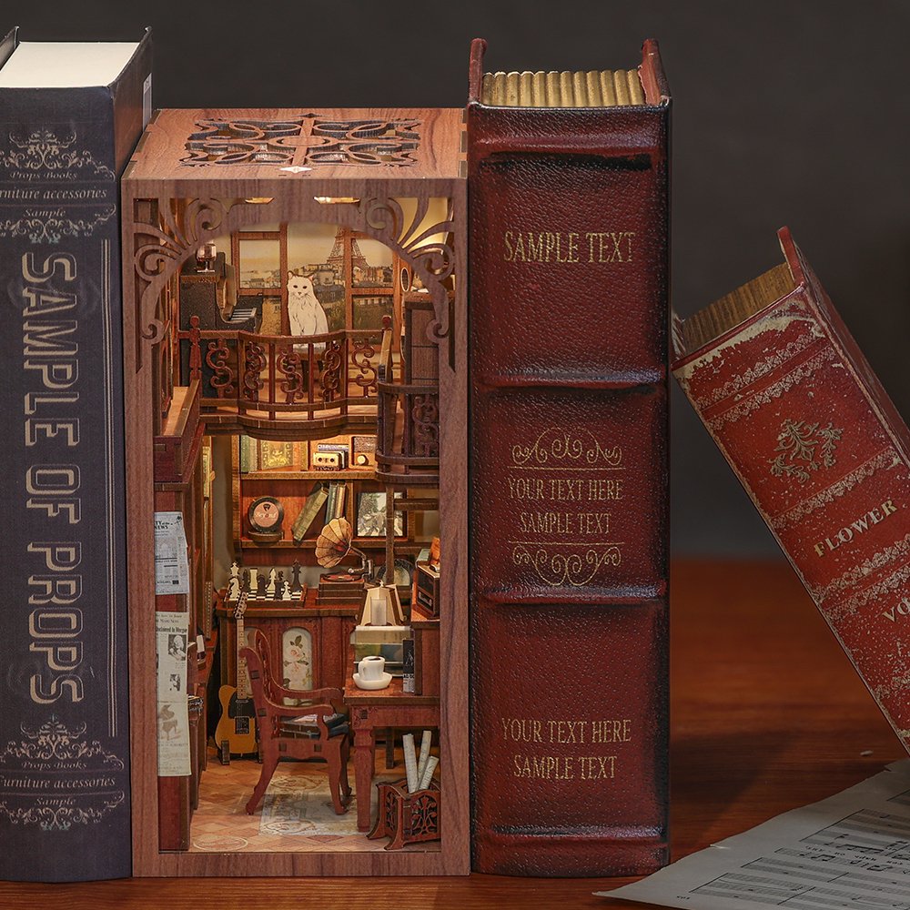 Cutebee Hot Selling Multiple styles Wooden Dollhouse with Light Magic Pharmacist Building Model Book Nook Kit