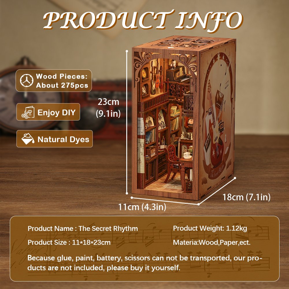 Cutebee Hot Selling Multiple styles Wooden Dollhouse with Light Magic Pharmacist Building Model Book Nook Kit