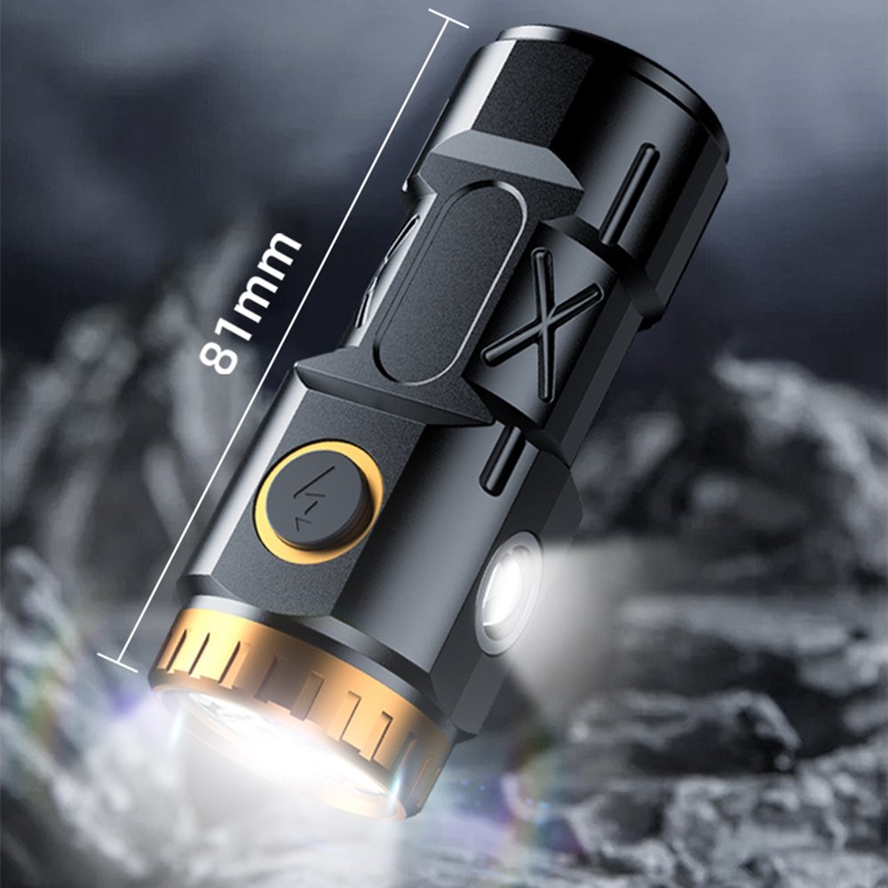4xP35 Led Mini Palm Small Flashlight Usb Charging Portable COB Side light Home Fishing Hiking Camping Magnet Pocket Work Torch