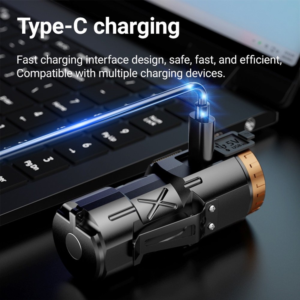 4xP35 Led Mini Palm Small Flashlight Usb Charging Portable COB Side light Home Fishing Hiking Camping Magnet Pocket Work Torch