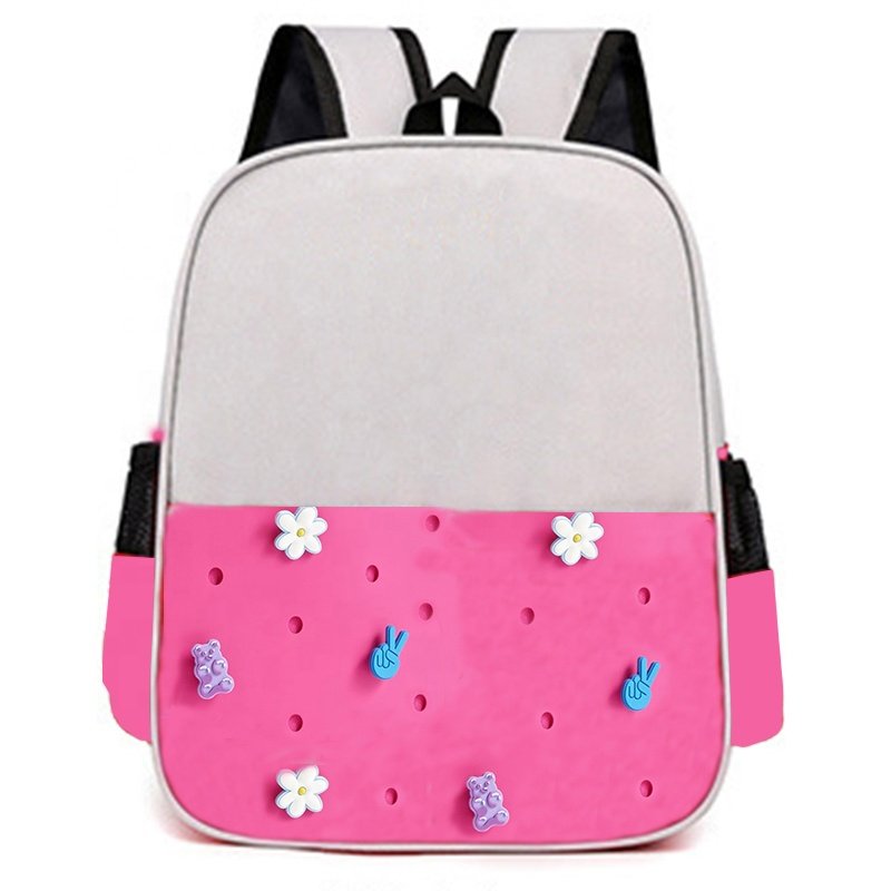 2024 Custom Light Weight Backpacks Cute Girls School Bags Shoes Charm Shoulder Bags Student DIY Kids Book Bag