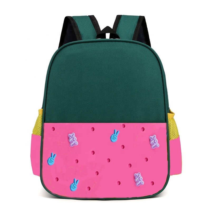2024 Custom Light Weight Backpacks Cute Girls School Bags Shoes Charm Shoulder Bags Student DIY Kids Book Bag