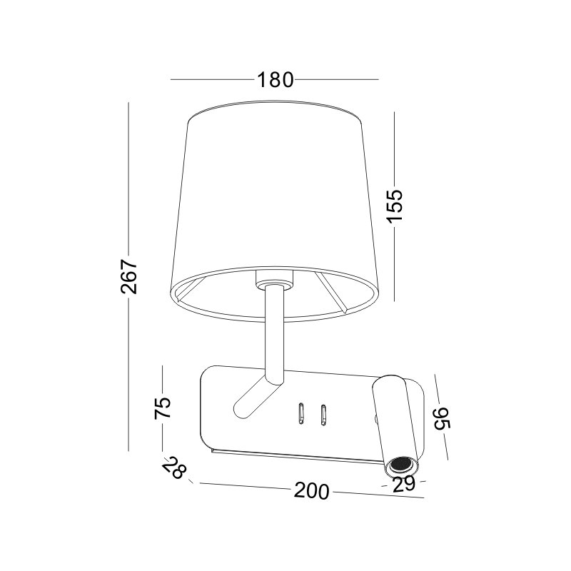 Nordic modern bedroom hotel fabric shade E14 led reading light bedside wall light for hotel