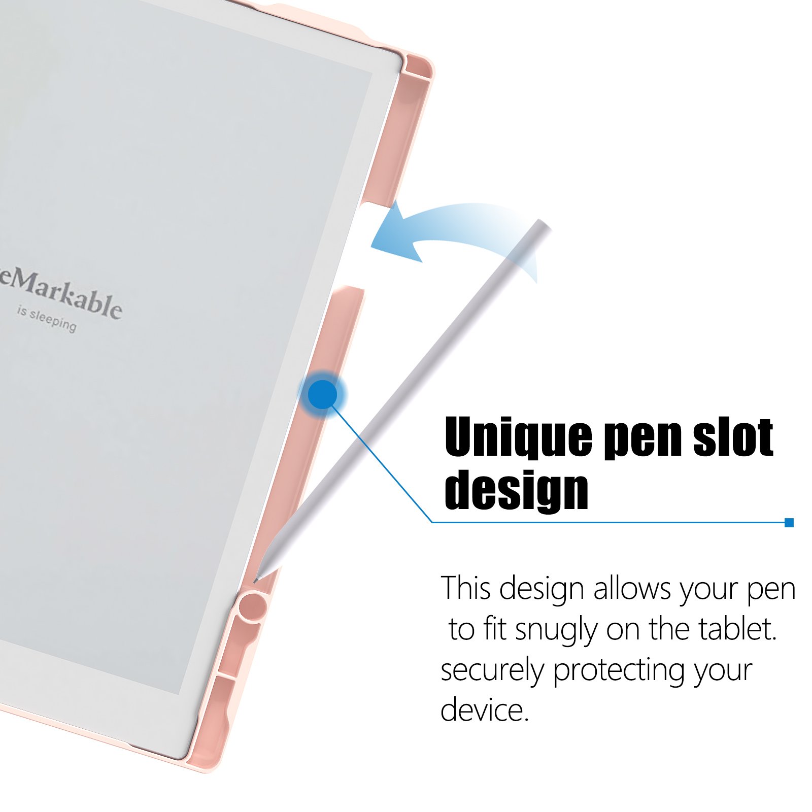 NET-CASE Case for Remarkable 2 Paper Tablet- Multi-Viewing Adjustable Folding Book Folio Cover - with Built-in Pen Holder
