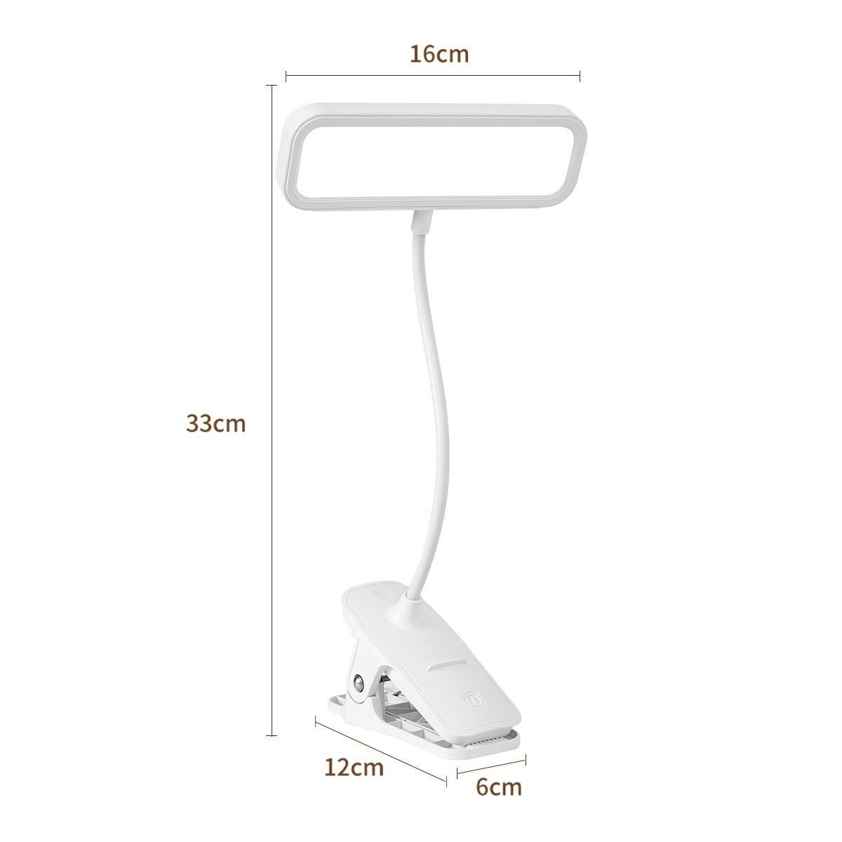 Rechargeable Clip Clamp Led Desk Lamp 3 Level Brightness Stepless Dinmming Table Light Clip On Table Edge Bed Edge Table Lamp