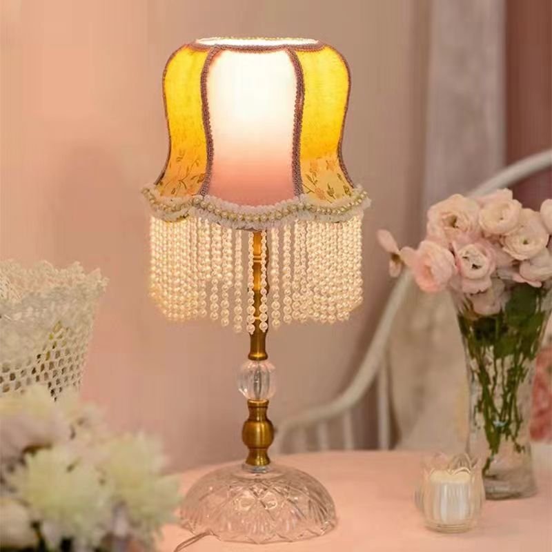 French Table Lamp American Retro Living Room Bedroom Villa European Pastoral Creative Tassels Desk Light