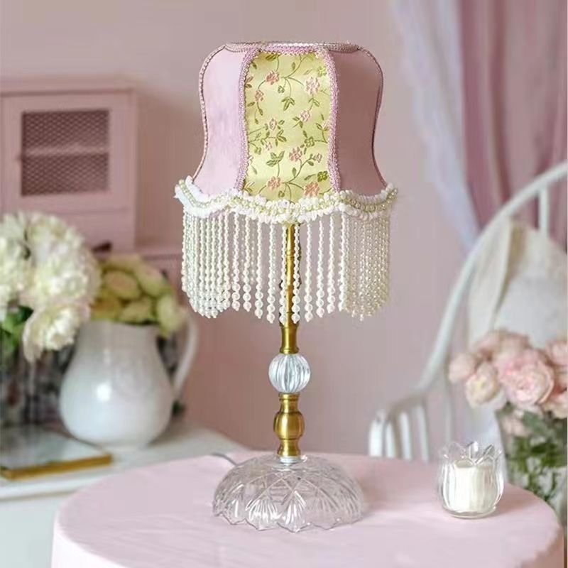French Table Lamp American Retro Living Room Bedroom Villa European Pastoral Creative Tassels Desk Light
