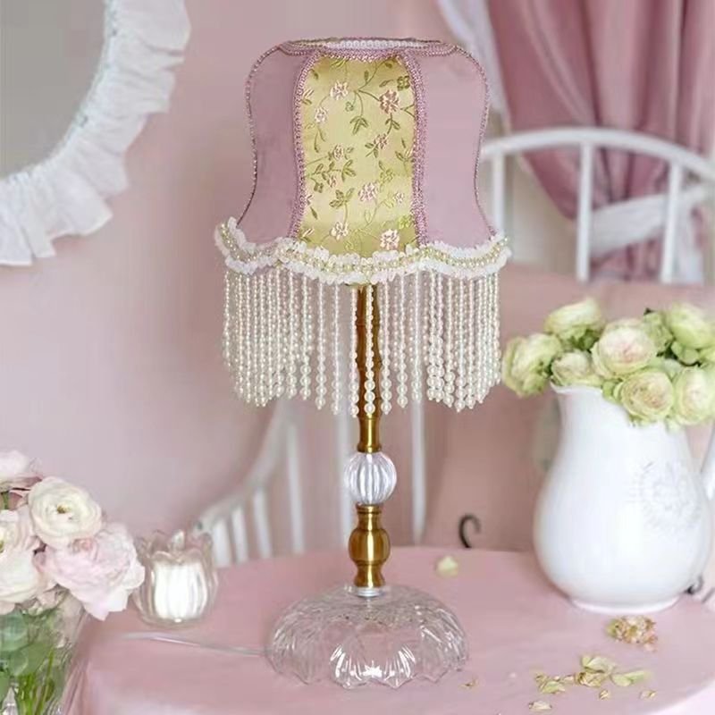 French Table Lamp American Retro Living Room Bedroom Villa European Pastoral Creative Tassels Desk Light