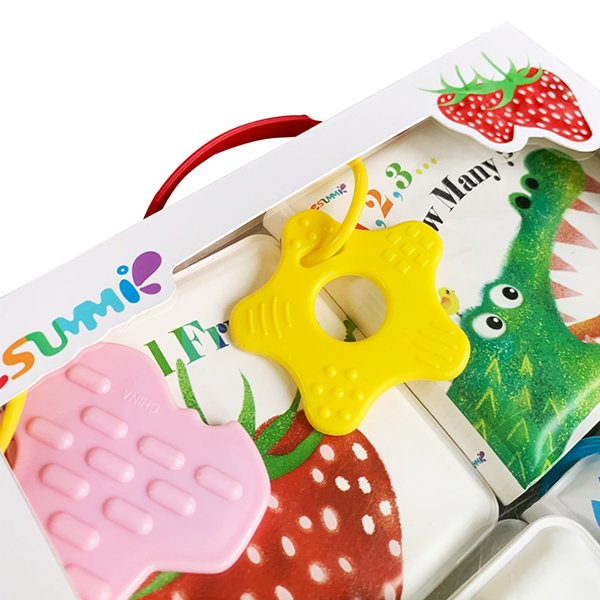 Esummi New Mini Bath Book with Teether Set Early Educational Bathroom Toys for Babies Interactive Bath Book Sets