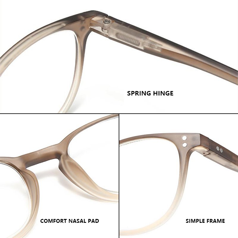 Newest Unisex Anti-Blue Light Eyeglasses Two-Color Elastic Paint Frame Spring Leg Eyewear Rivet Round Reading Glasses