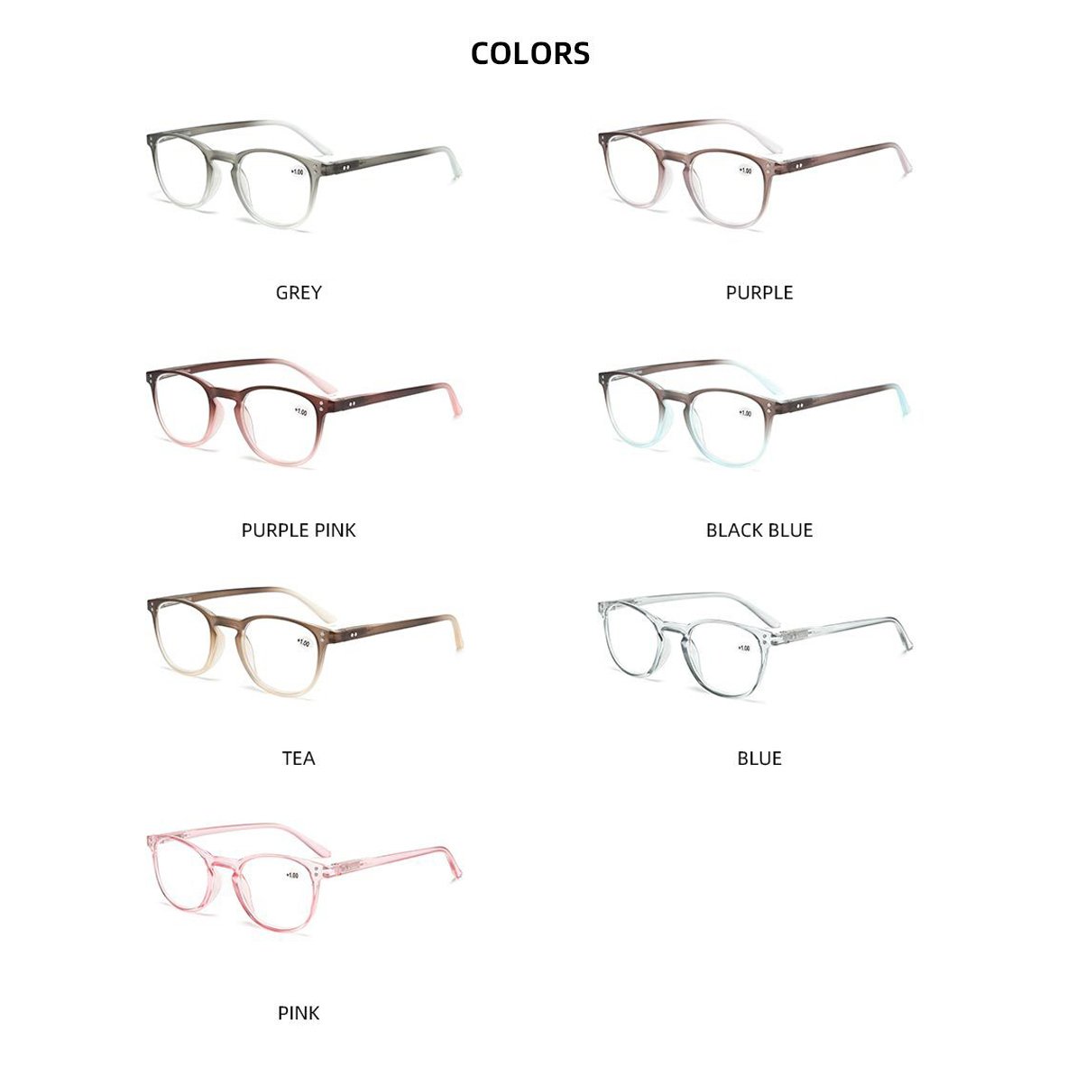 Newest Unisex Anti-Blue Light Eyeglasses Two-Color Elastic Paint Frame Spring Leg Eyewear Rivet Round Reading Glasses