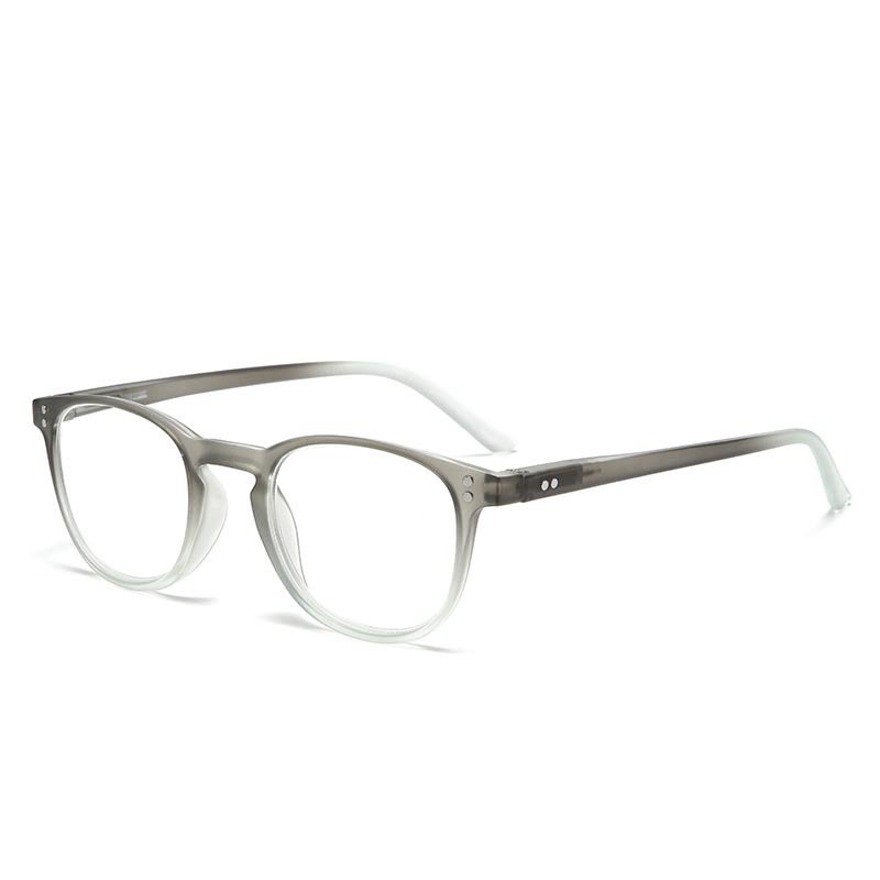 Newest Unisex Anti-Blue Light Eyeglasses Two-Color Elastic Paint Frame Spring Leg Eyewear Rivet Round Reading Glasses