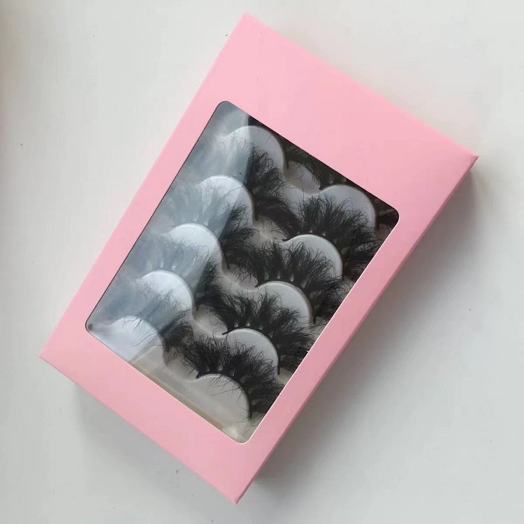 New eyelashes book case custom logo black boxes for mink eyelashes empty 5 pairs pink purple paper lash books