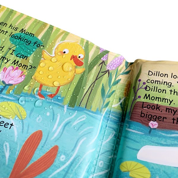 Esummi Water Coloring PEVA Bath Book for Toddlers, Fantastic Duck Baby Bath Book with Toys, Interactive Educational Books
