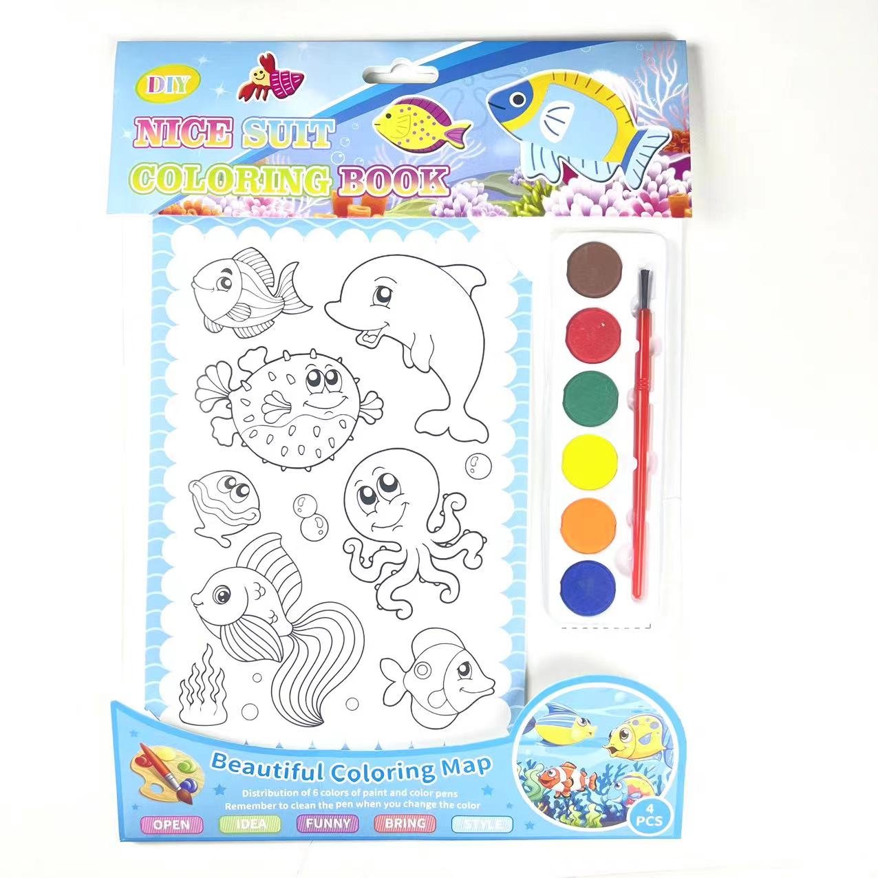 Children's Watercolor Graffiti doodle drawing Book and water Color Puzzle Light preschool kids painting Book