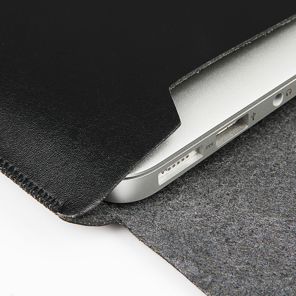 High Quality Color Multi Functional Office Notebook Protective Bag 13 inch Laptop Sleeve 15 inch Leather Case With Desk Mat