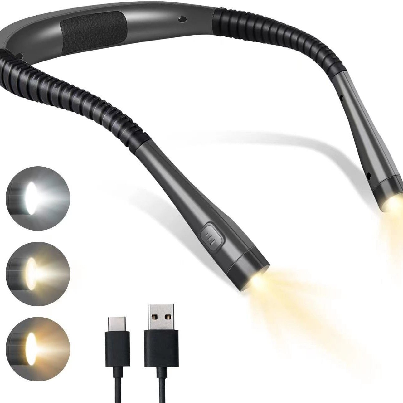 Upgraded Version Neck Book Light Lamps Reading Repairing Usb Rechargeable Led Neck Hug Read Book Light