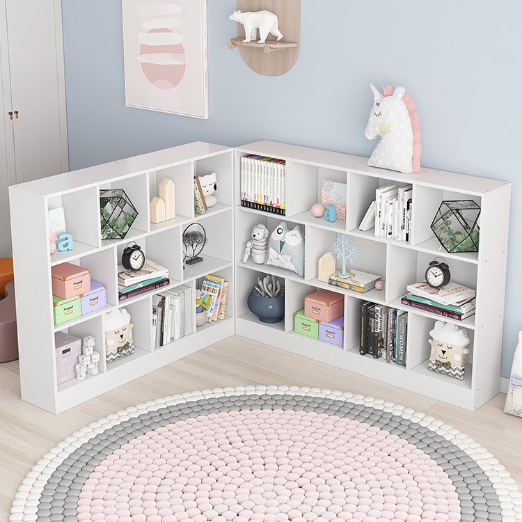 2021 modern new design personality pink green blue color wooden home furniture bookshelf