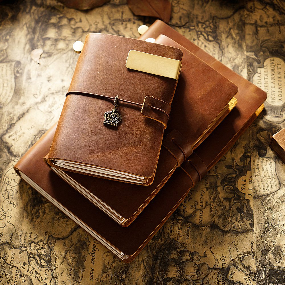 Multicolor Custom Full Grain Leather Diary Journal Workbook Custom Paper Notebook Leather Book Cover Jotter Vintage Notebook