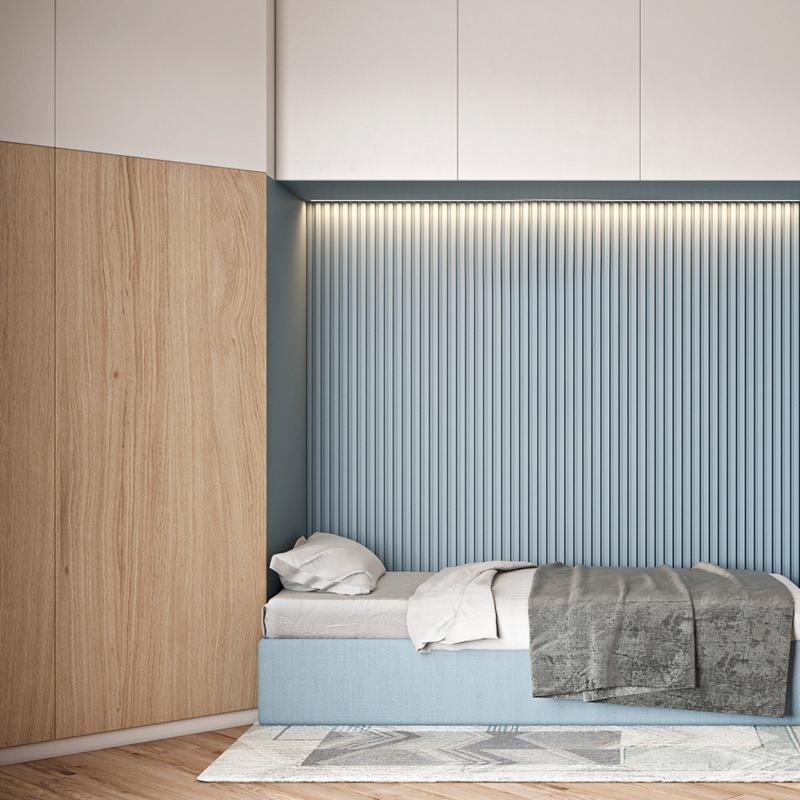 Modern Children's Room Stickers Wood Cabinet Design for Decorating and Lighting Kids' Rooms