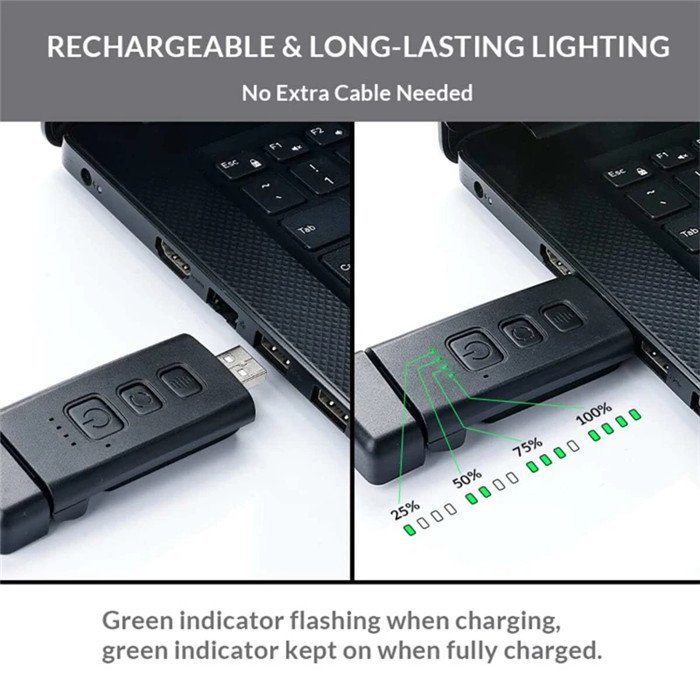 Portable Book Reading Light Clip-on LED Bookmark Lamp USB Rechargeable Eye Caring Mini Book Reading Light for Bed