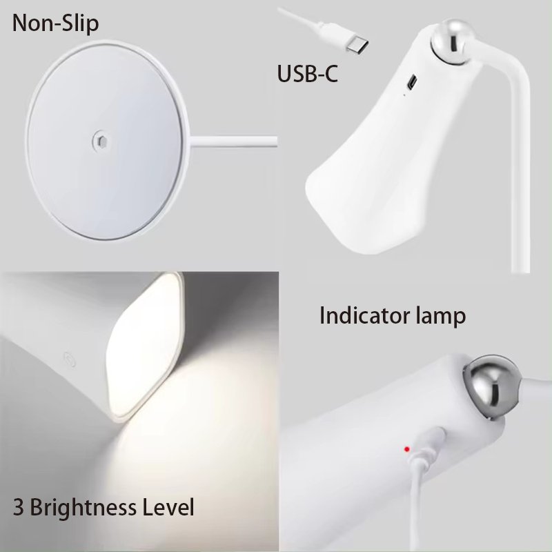 4 in 1 removable wall magnetic bed room led read desk light touch rechargeable battery book bedside table lamp for book