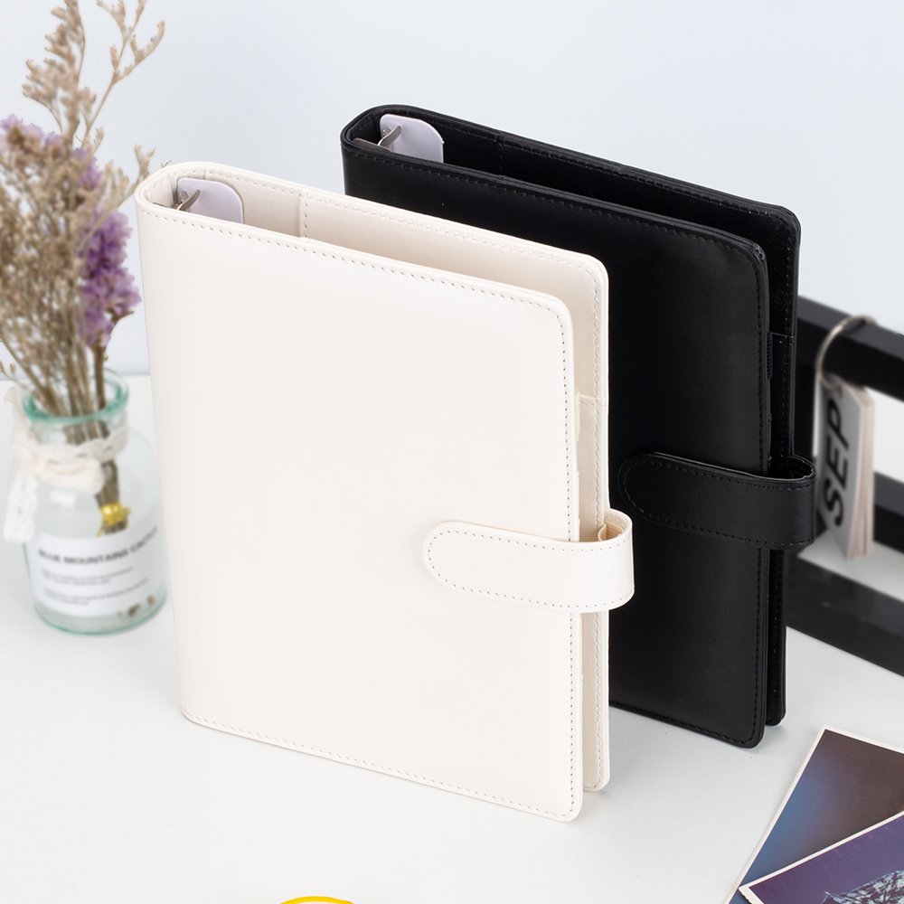 A5 PU refillable binder notebook 6 ring binder photo album 4 pockets for mini film/idol card/photo