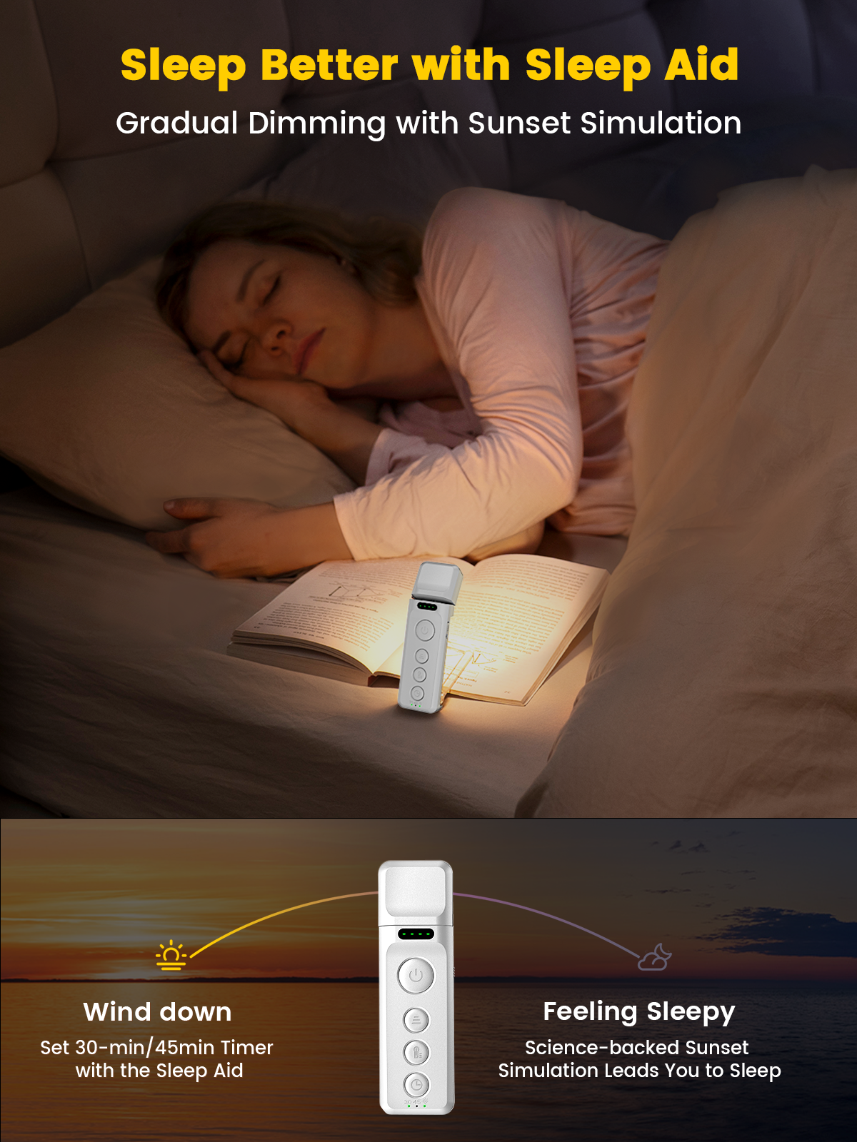 Wholesales 14 High-Tech Leds Clip On Book Light Rechargeable Led 3 Adjustable Color Temperatures Mini Reading Light