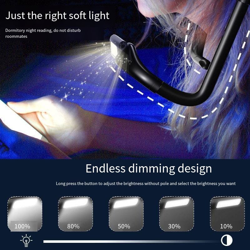 LED neck reading light Book light for reading in bed 3 brightness adjustable rechargeable durable suitable for reading braiding
