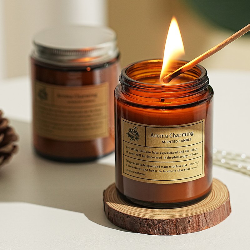 Custom Logo Luxury Glass Empty Scented Candle Jars Private Label With Soy Candles Scented wholesale natural waxscented candles