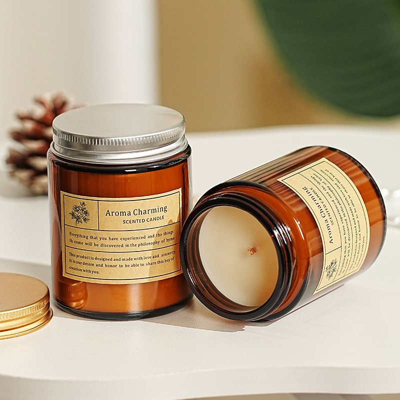 Custom Logo Luxury Glass Empty Scented Candle Jars Private Label With Soy Candles Scented wholesale natural waxscented candles