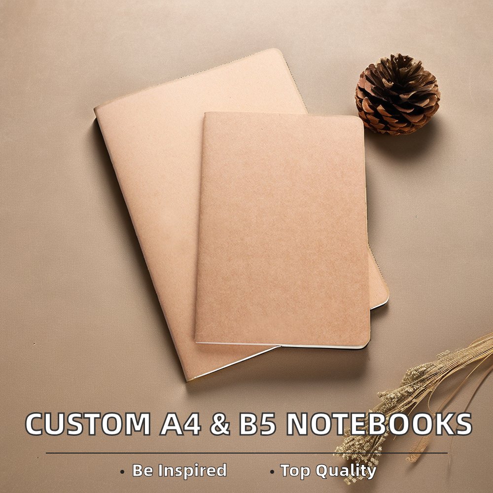 Customizable Kraft Paper A4 Notebook Hardcover Student Notes Diary Book with Logo Car Line Book Custom B5 Book