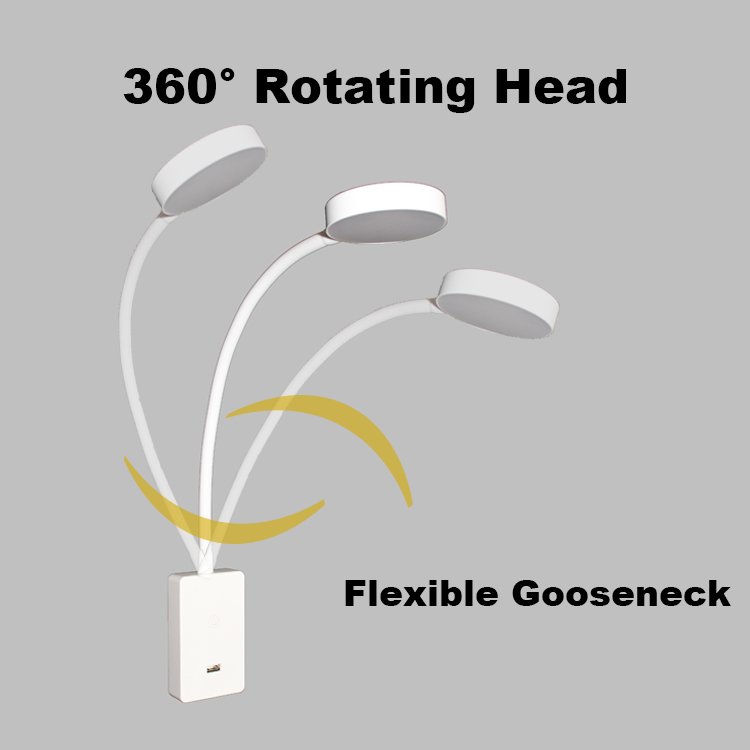 Easy to Instill modern lamp Foldable Dimmable Memory plug-in LED Wall Book Lamp Bunk Bed Light USB charging bedside reading lamp