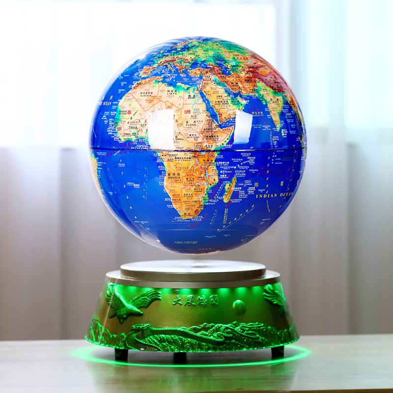 2024 12 inch 30cm Book design base Magnetic Levitating Floating and rotating World Map English globe with white LED light