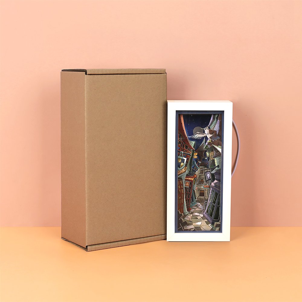 Customized Diagonalley Anime Paper Carving Lamp 3D Led Night Light Shadow Box Framed Laser Cut Paper Art Anime Bookends