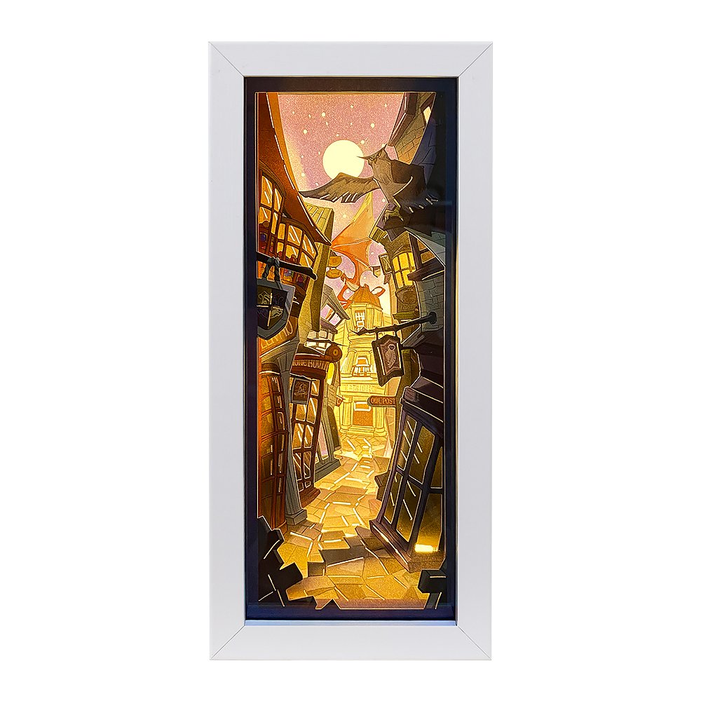 Customized Diagonalley Anime Paper Carving Lamp 3D Led Night Light Shadow Box Framed Laser Cut Paper Art Anime Bookends