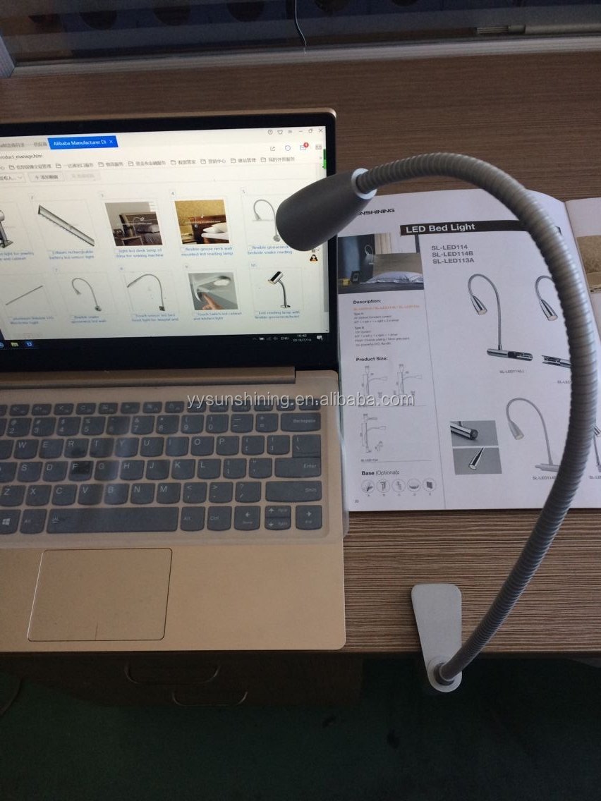 flexible gooseneck led desk lamp with clamp