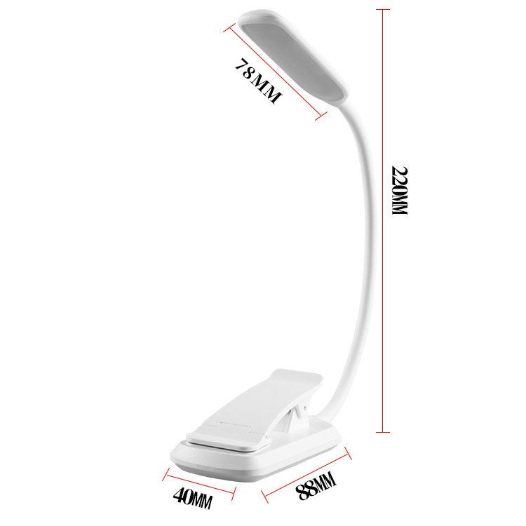 LED eye protection book reading light USB charging reading music score clip lamp