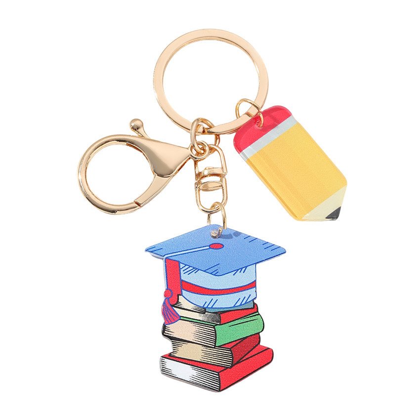 Teachers' Day Gift Book Apple Blackboard Notebook Pencil Pendant Keychain for Women Teacher Hainon 1619